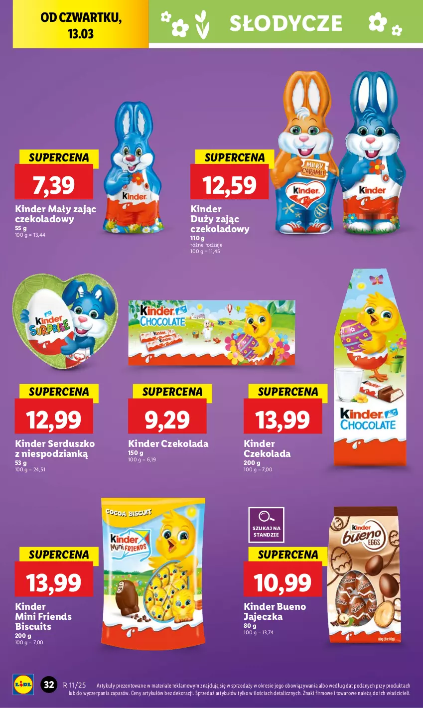 Gazetka promocyjna Lidl - GAZETKA - ważna 13.03 do 15.03.2025 - strona 40 - produkty: Czekolada, Kinder, Kinder Bueno, Ser