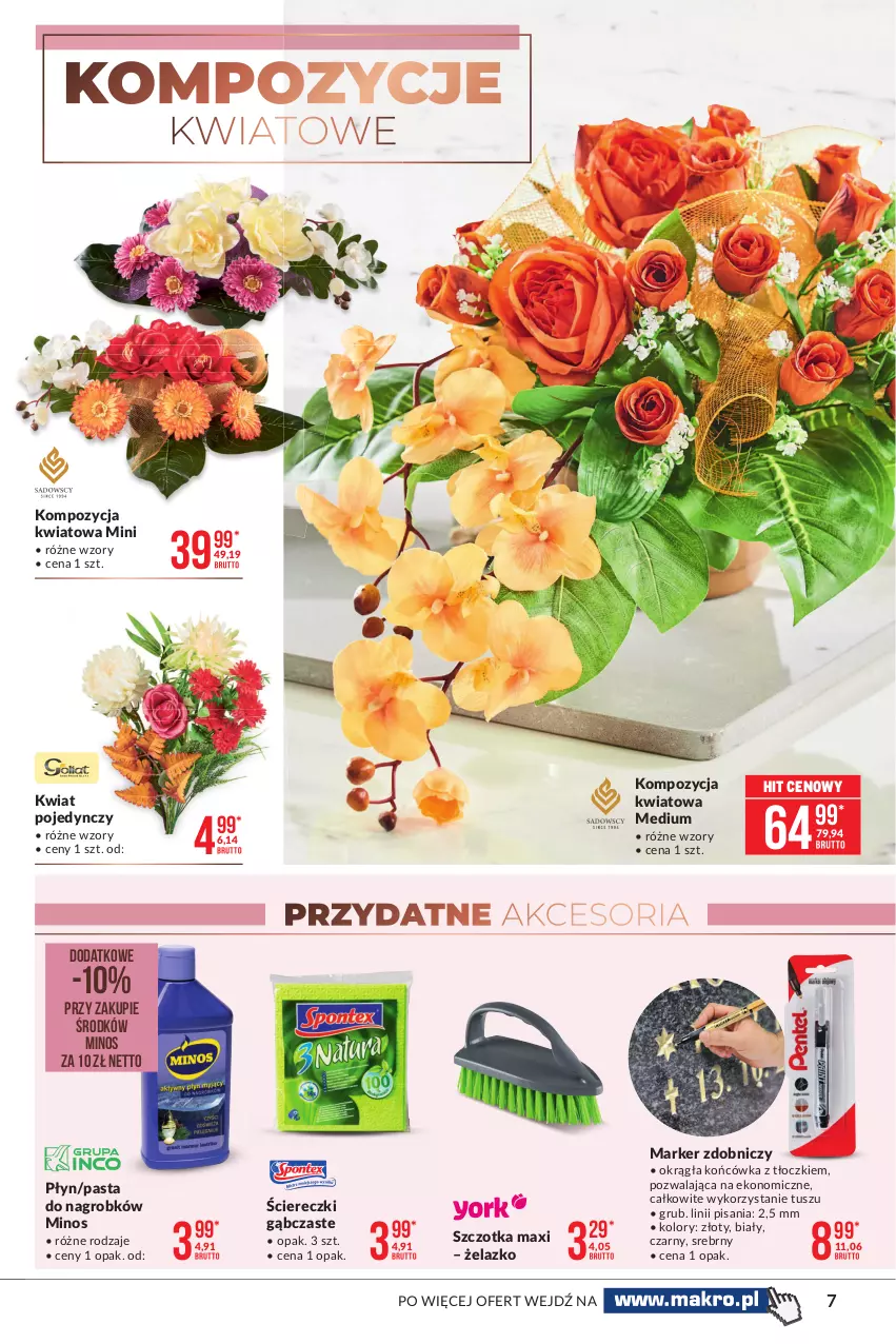 Gazetka promocyjna Makro - [Oferta specjalna] Znicze i kompozycje kwiatowe - ważna 05.10 do 18.10.2021 - strona 7 - produkty: Marker, Szczotka, Tusz