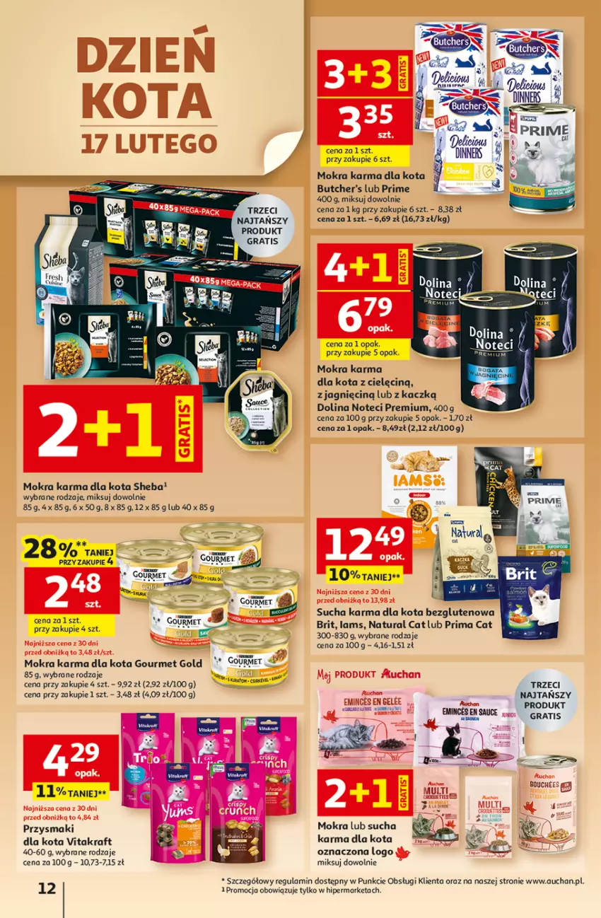 Gazetka promocyjna Auchan - Gazetka 30 Lat Hipermarket Auchan - ważna 12.02 do 18.02.2026 - strona 12 - produkty: Brit, Butcher's, EPEE, Gourmet Gold, Gra, Mokra karma, Prima, Przysmaki, Sheba, Sucha karma, Vitakraft