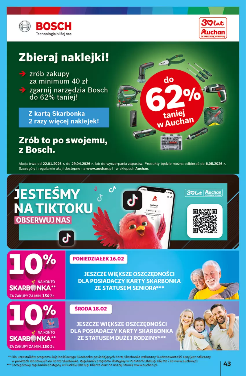 Gazetka promocyjna Auchan - Gazetka 30 Lat Hipermarket Auchan - ważna 12.02 do 18.02.2026 - strona 43 - produkty: Bosch, Klej