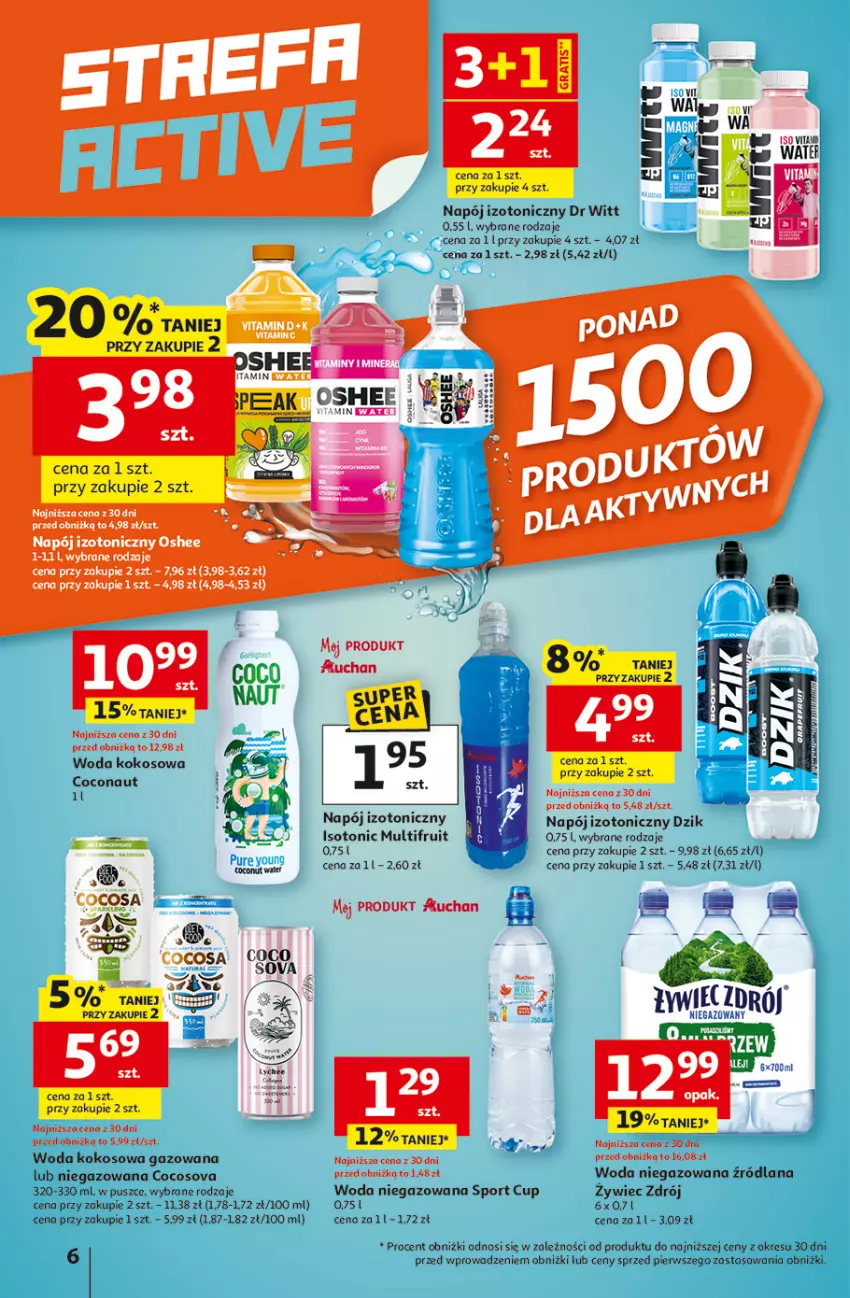 Gazetka promocyjna Auchan - Gazetka 30 Lat Hipermarket Auchan - ważna 12.02 do 18.02.2026 - strona 6 - produkty: Fa, Kokos, LANA, Napój, Napój izotoniczny, Oshee, Por, Sport, Woda, Woda niegazowana