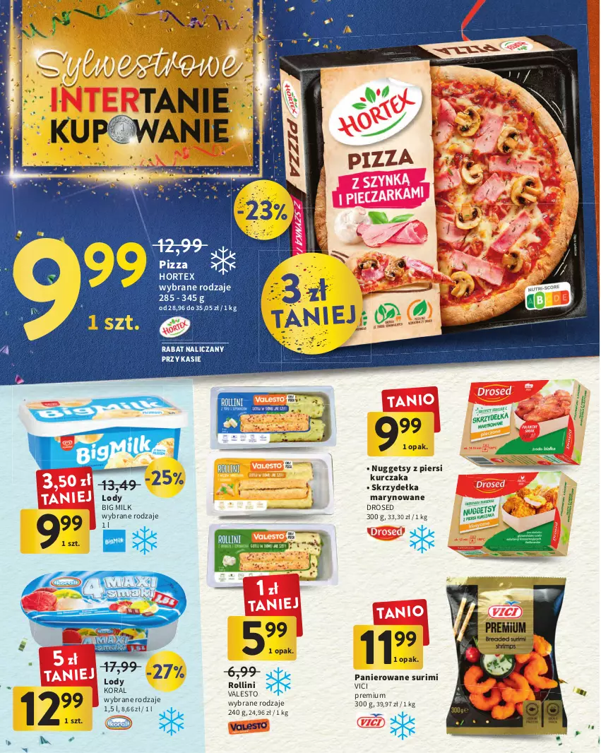 Gazetka promocyjna Intermarche - Gazetka Intermarche - ważna 27.12.2022 do 11.01.2023 - strona 16 - produkty: Big Milk, Hortex, Kurczak, Lody, Pizza, Surimi