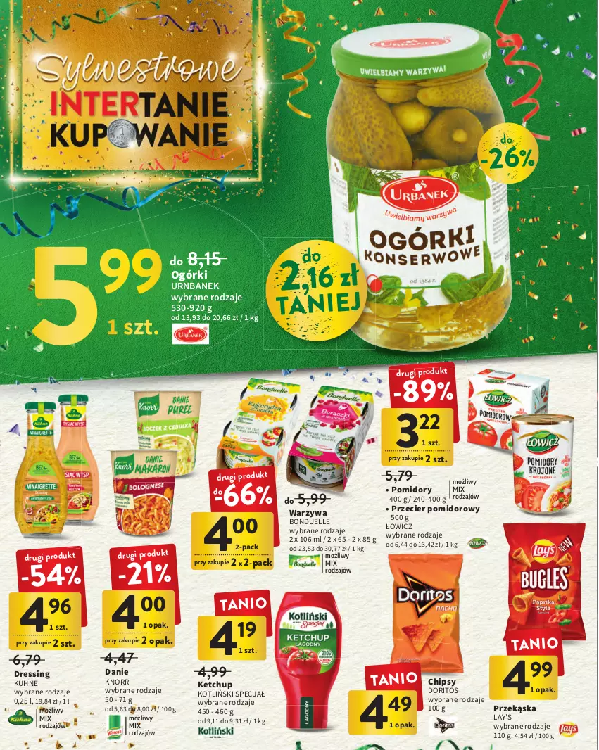 Gazetka promocyjna Intermarche - Gazetka Intermarche - ważna 27.12.2022 do 11.01.2023 - strona 24 - produkty: Bonduelle, Chipsy, Dres, Ketchup, Knorr, Lay’s, NBA, Pomidory, Warzywa