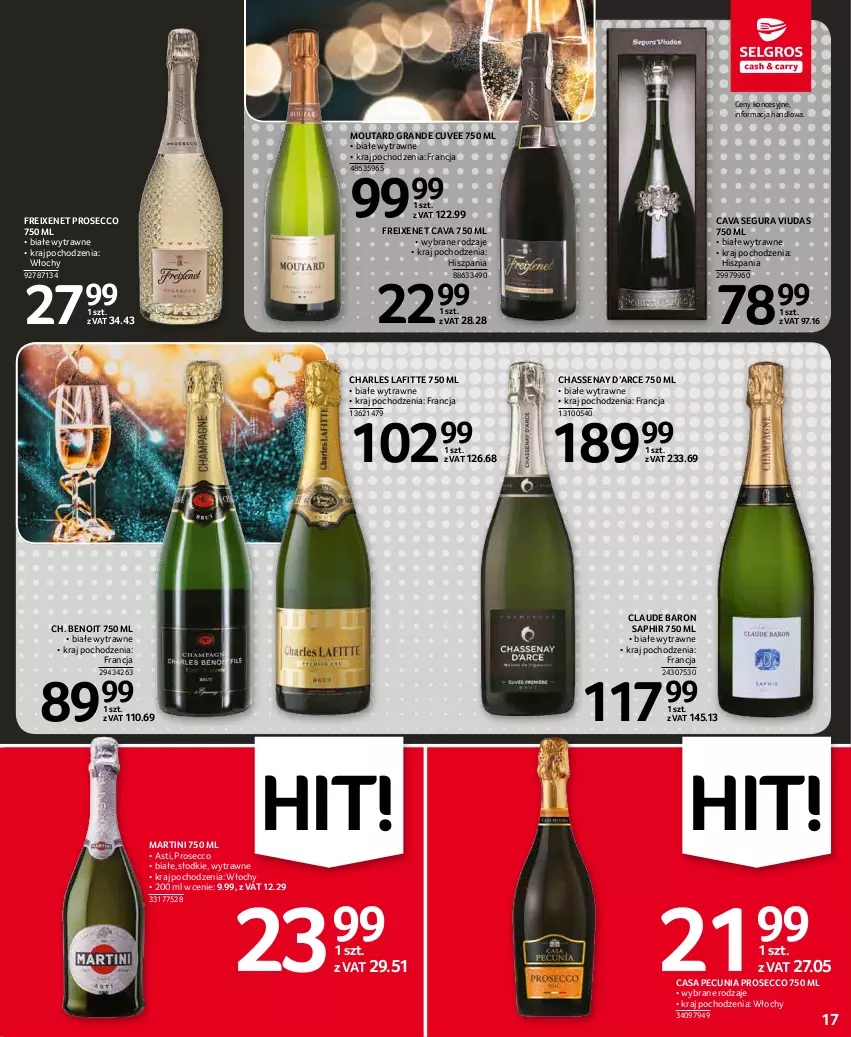 Gazetka promocyjna Selgros - Oferta spożywcza - ważna 27.12.2021 do 05.01.2022 - strona 17 - produkty: Gra, Martini, Prosecco