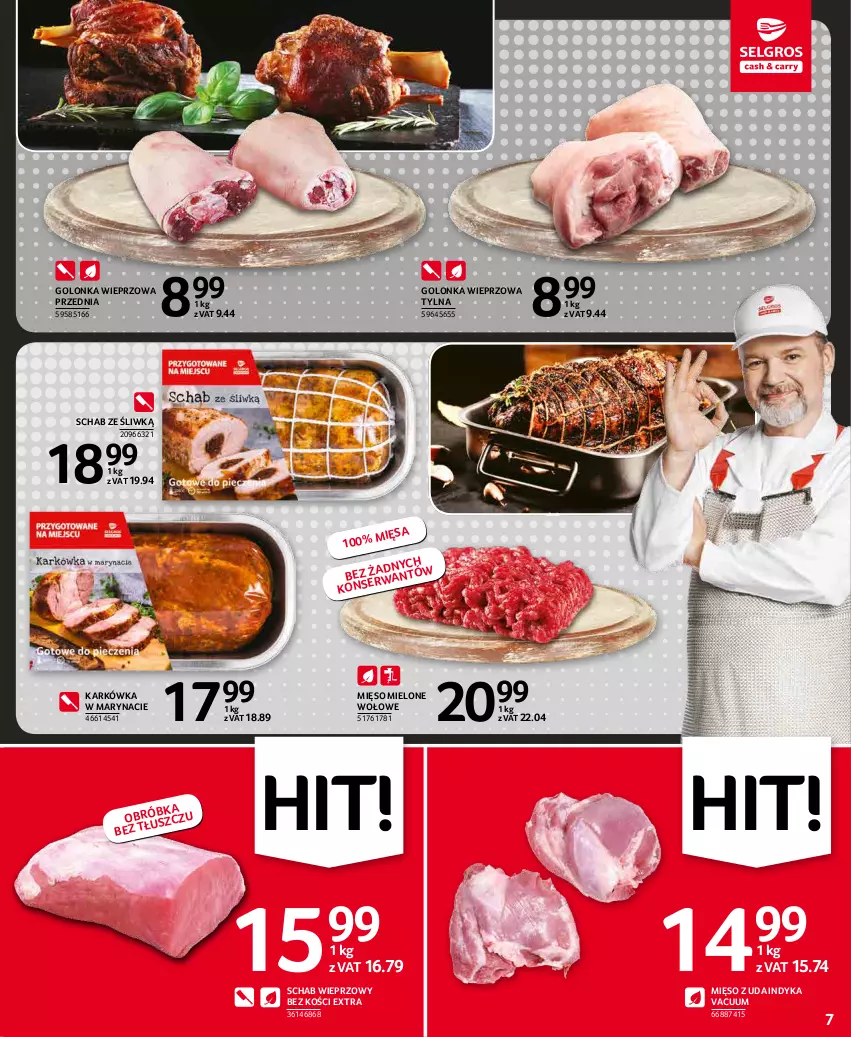 Gazetka promocyjna Selgros - Oferta spożywcza - ważna 27.12.2021 do 05.01.2022 - strona 7 - produkty: Golonka wieprzowa, Mięso, Mięso mielone, Schab wieprzowy