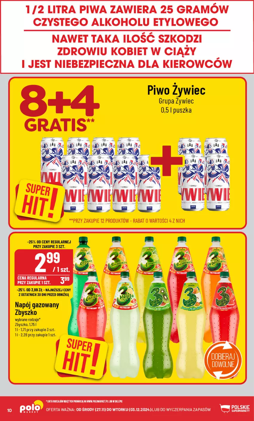 Gazetka promocyjna PoloMarket - Gazetka pomocyjna - ważna 27.11 do 03.12.2024 - strona 10 - produkty: Napój, Napój gazowany, Piwo