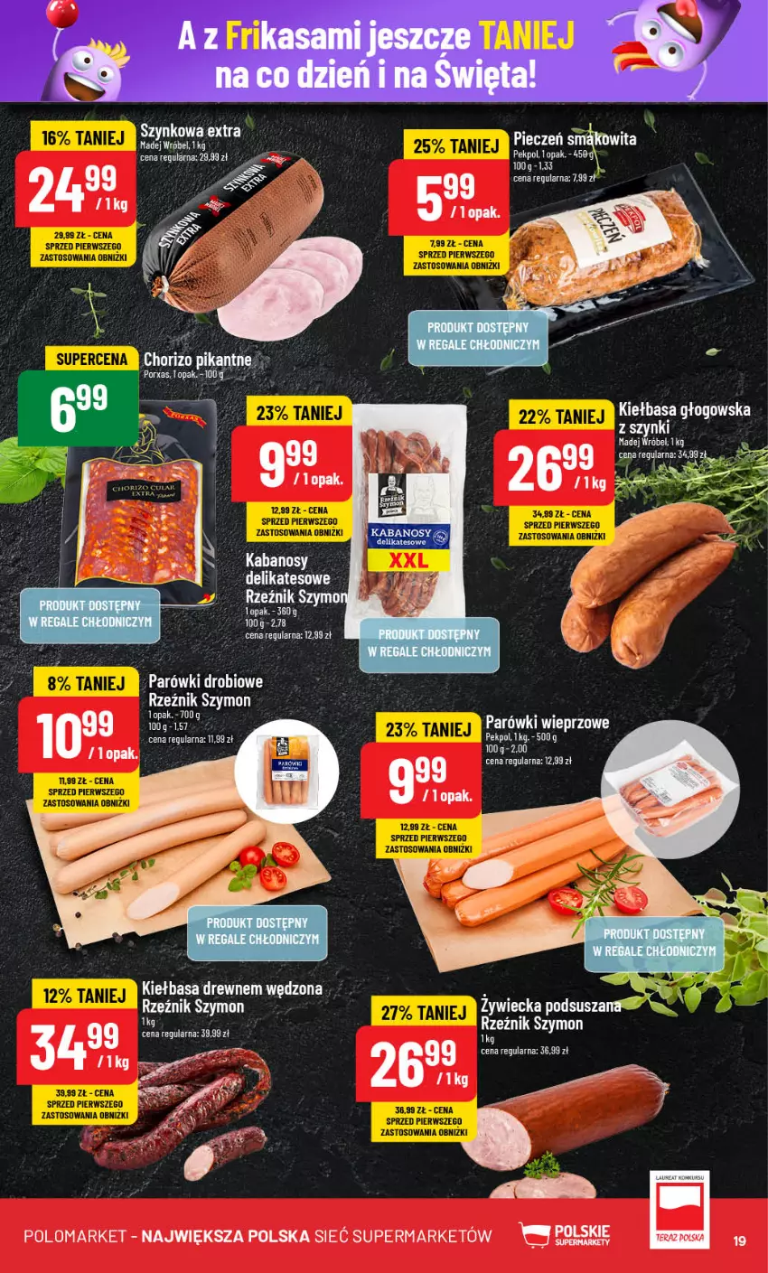 Gazetka promocyjna PoloMarket - Gazetka pomocyjna - ważna 27.11 do 03.12.2024 - strona 19 - produkty: Kiełbasa, Kiełbasa głogowska, Parówki, Piec, Por