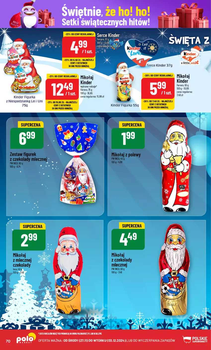 Gazetka promocyjna PoloMarket - Gazetka pomocyjna - ważna 27.11 do 03.12.2024 - strona 70 - produkty: Ferrero, Kinder, Ser