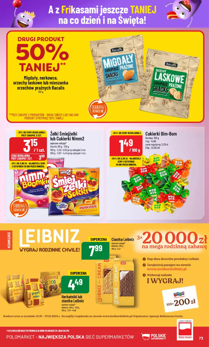 Gazetka promocyjna PoloMarket - Gazetka pomocyjna - ważna 27.11 do 03.12.2024 - strona 73 - produkty: Ciastka, Cukier, Cukierki, Gra, Herbatniki, Laur, Migdały, Nimm2