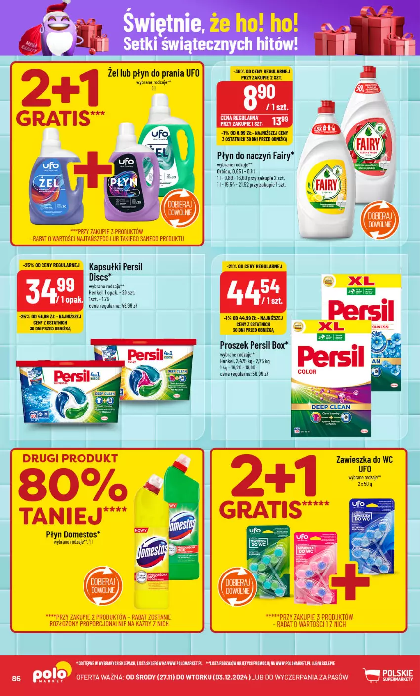 Gazetka promocyjna PoloMarket - Gazetka pomocyjna - ważna 27.11 do 03.12.2024 - strona 86 - produkty: BIC, Domestos, Fa, Fairy, Persil, Płyn do prania, Zawieszka do wc