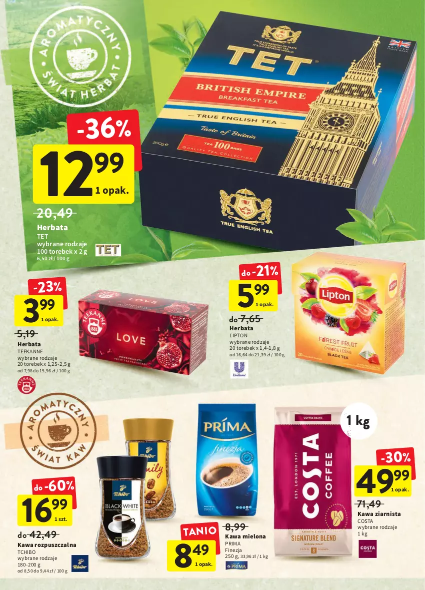 Gazetka promocyjna Intermarche - Dzien matki - ważna 25.05 do 01.06.2022 - strona 26 - produkty: Herbata, Kawa, Kawa mielona, Kawa rozpuszczalna, Kawa ziarnista, Lipton, Prima, Tchibo, Teekanne