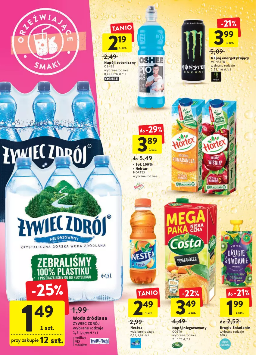 Gazetka promocyjna Intermarche - Dzien matki - ważna 25.05 do 01.06.2022 - strona 34 - produkty: Hortex, LANA, Napój, Napój izotoniczny, Napój niegazowany, Nektar, Nestea, Oshee, Sok, Woda