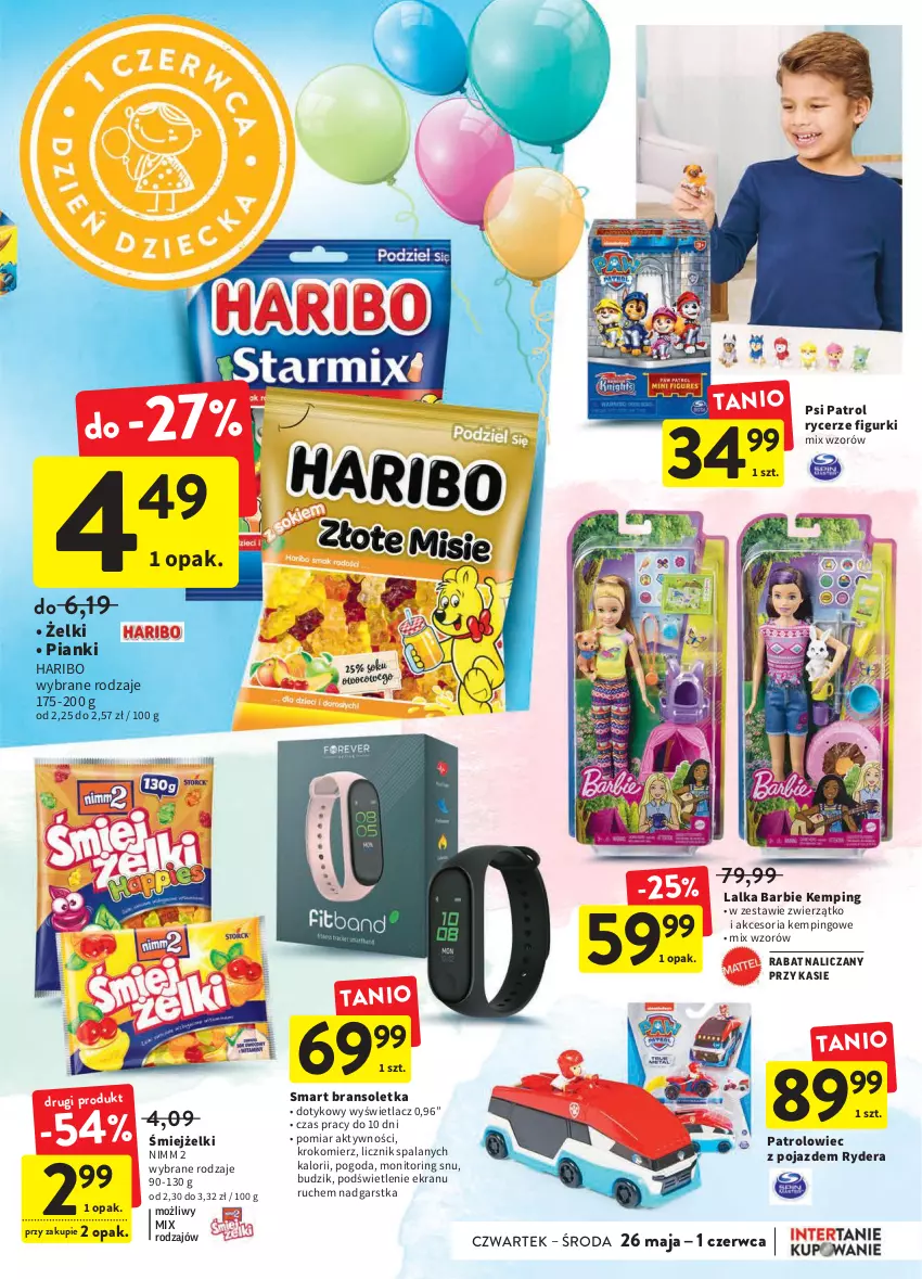 Gazetka promocyjna Intermarche - Dzien matki - ważna 25.05 do 01.06.2022 - strona 7 - produkty: Barbie, Bransoletka, Budzik, Haribo, Krokomierz, Lalka, Monitor, Pojazd, Psi Patrol