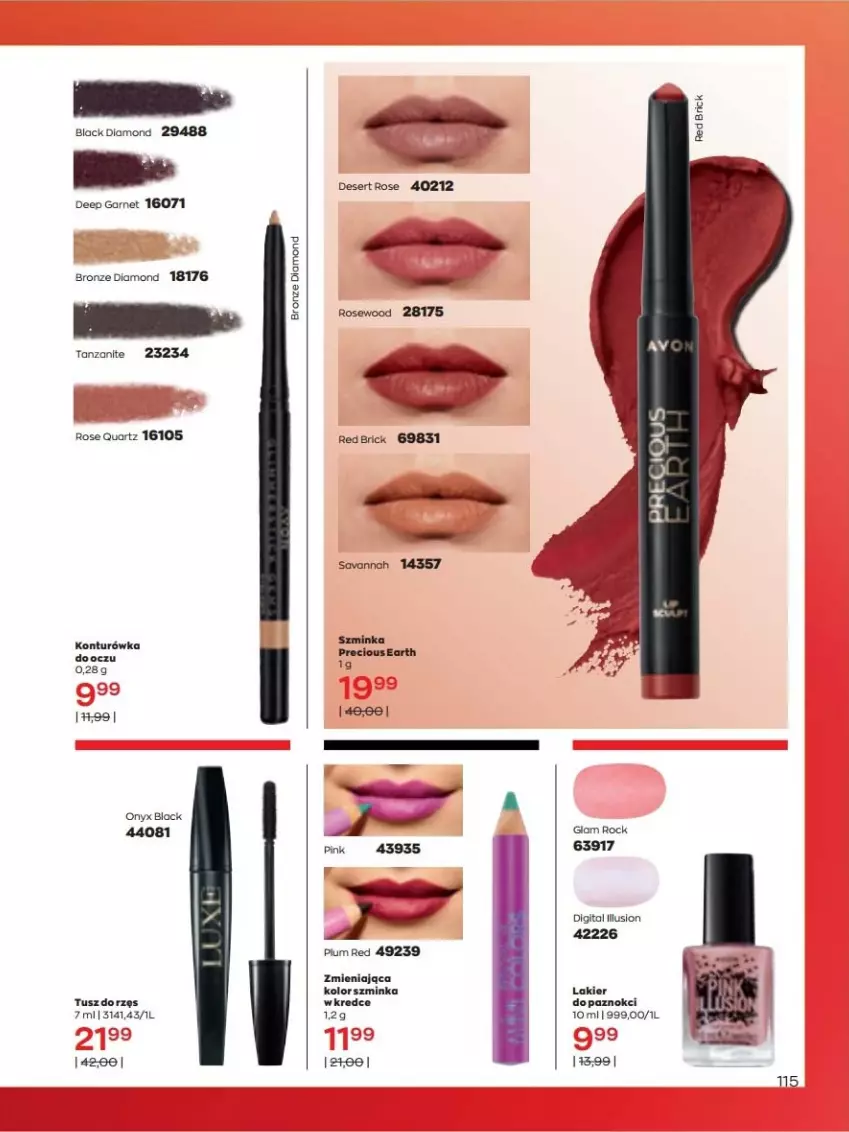 Gazetka promocyjna Avon - lipiec - ważna 01.07 do 31.07.2022 - strona 115 - produkty: Inka, Lack, Lakier, Lakier do paznokci, LG, Szminka, Tusz