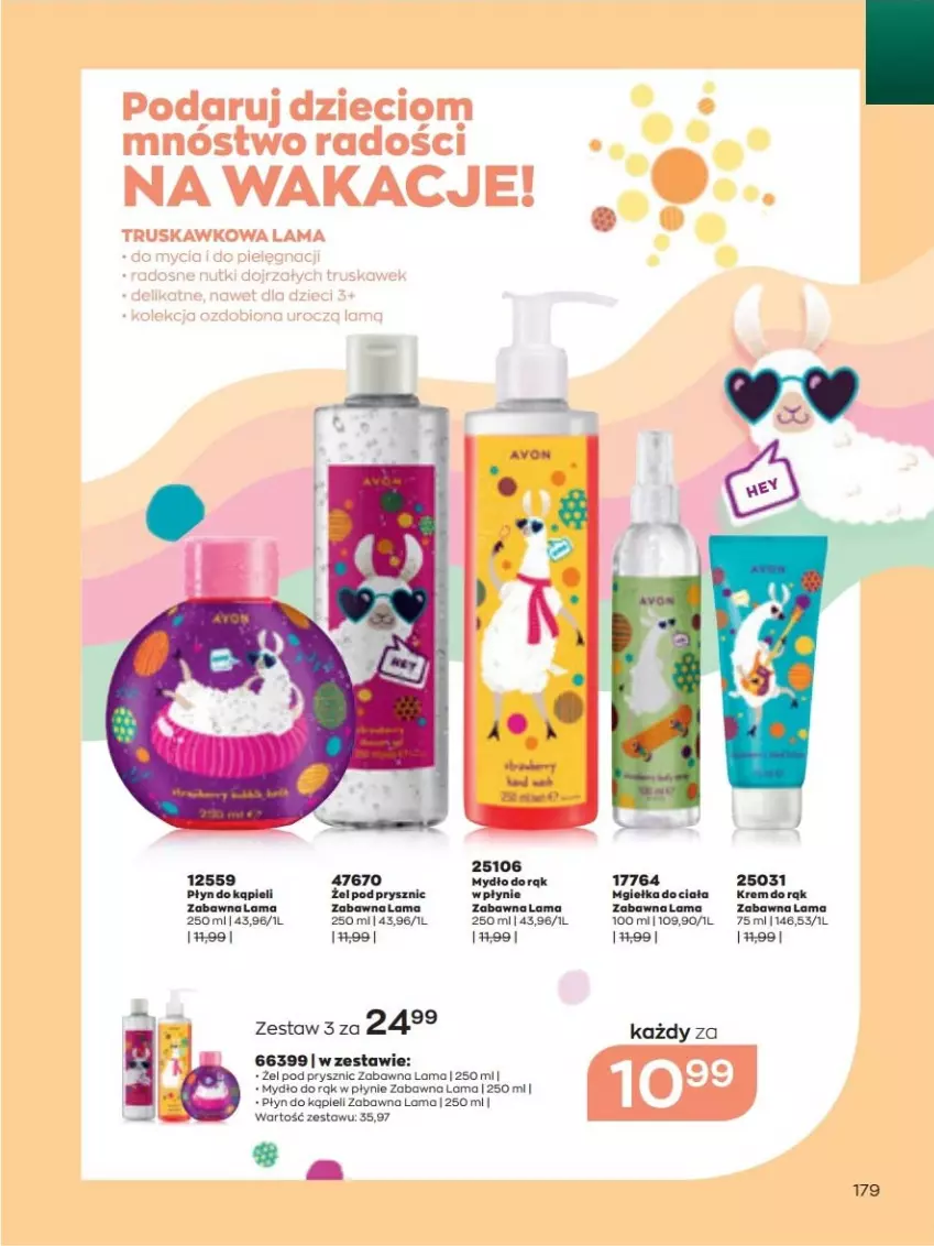 Gazetka promocyjna Avon - lipiec - ważna 01.07 do 31.07.2022 - strona 179 - produkty: Dzieci, Mydło, Płyn do kąpieli