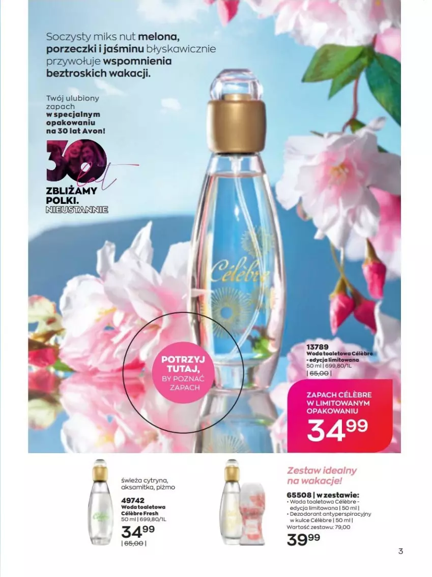 Gazetka promocyjna Avon - lipiec - ważna 01.07 do 31.07.2022 - strona 3 - produkty: Aksam, Dezodorant, Melon, Por, Woda, Woda toaletowa