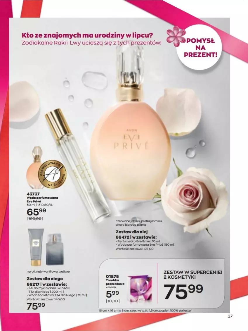 Gazetka promocyjna Avon - lipiec - ważna 01.07 do 31.07.2022 - strona 37 - produkty: Nuty, Papier, Perfum, Woda, Woda perfumowana