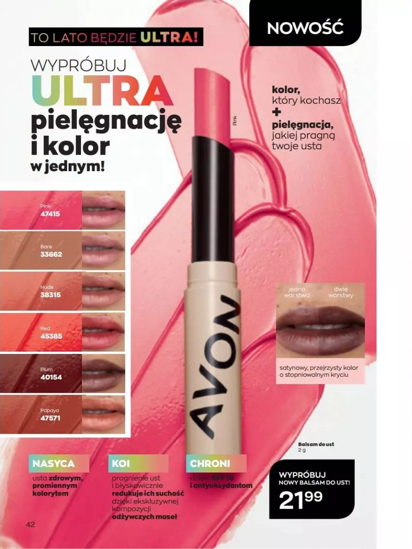 Gazetka promocyjna Avon - lipiec - ważna 01.07 do 31.07.2022 - strona 42 - produkty: Balsam do ust, Koc, Top