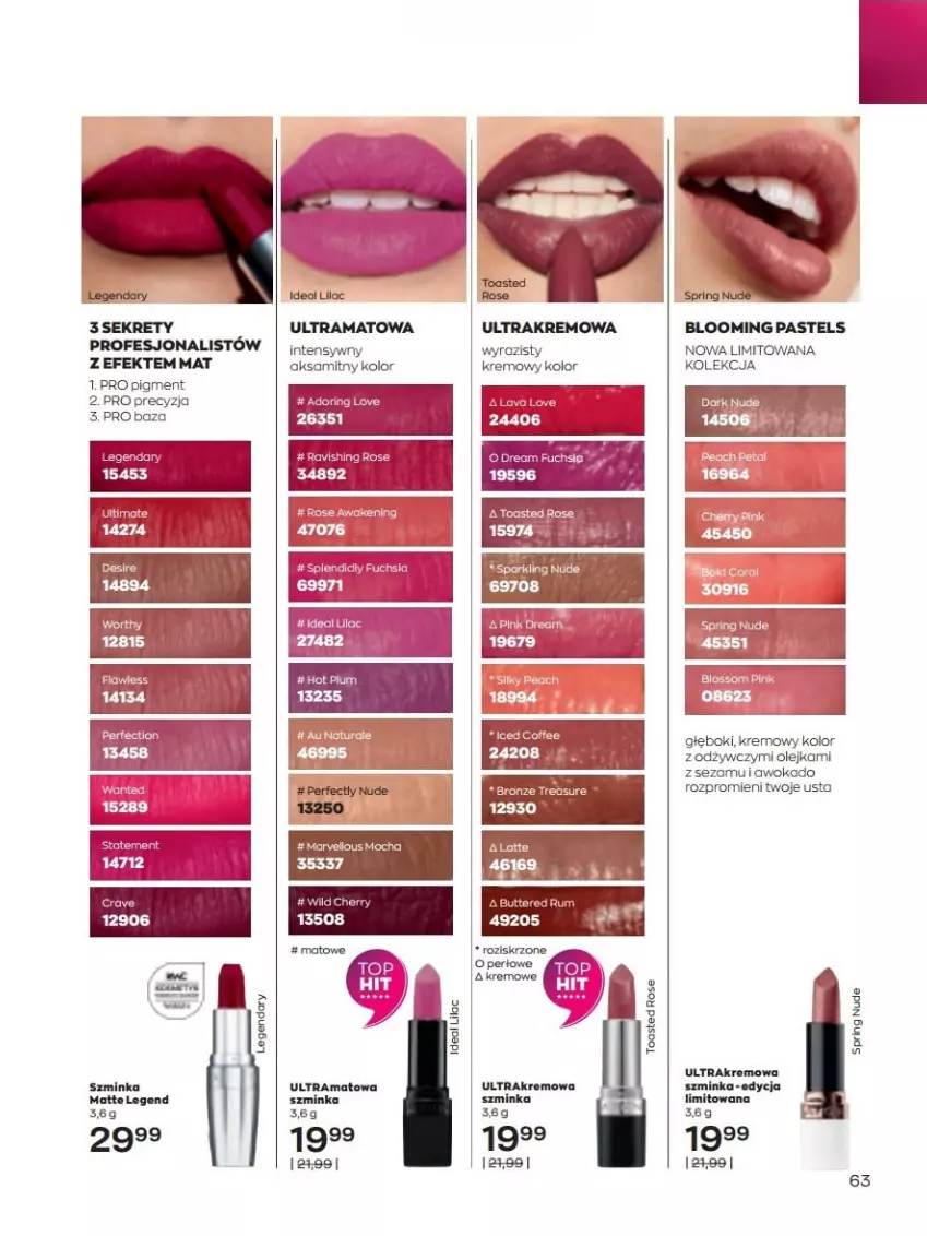 Gazetka promocyjna Avon - lipiec - ważna 01.07 do 31.07.2022 - strona 63 - produkty: Aksam, Fa, Inka, Kret, Olej, Rama, Sezam, Szminka