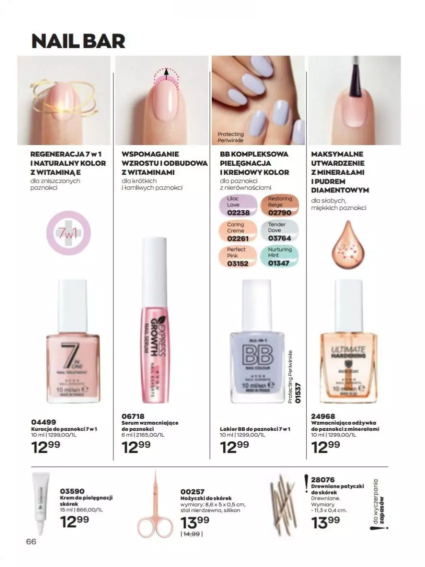 Gazetka promocyjna Avon - lipiec - ważna 01.07 do 31.07.2022 - strona 66 - produkty: Lakier, Noż, Nożyczki, Odżywka, Rum, Ser, Serum