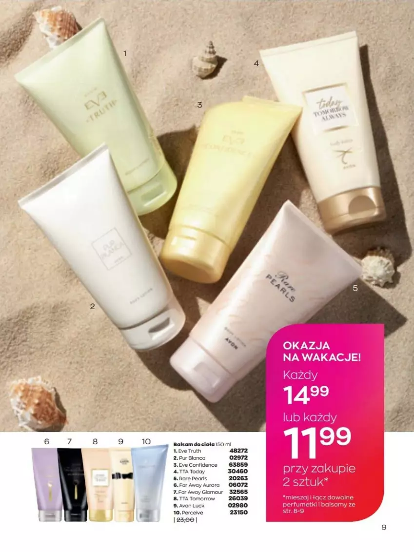 Gazetka promocyjna Avon - lipiec - ważna 01.07 do 31.07.2022 - strona 9 - produkty: Balsam do ciała, Fa, Perfum, Por, Pur