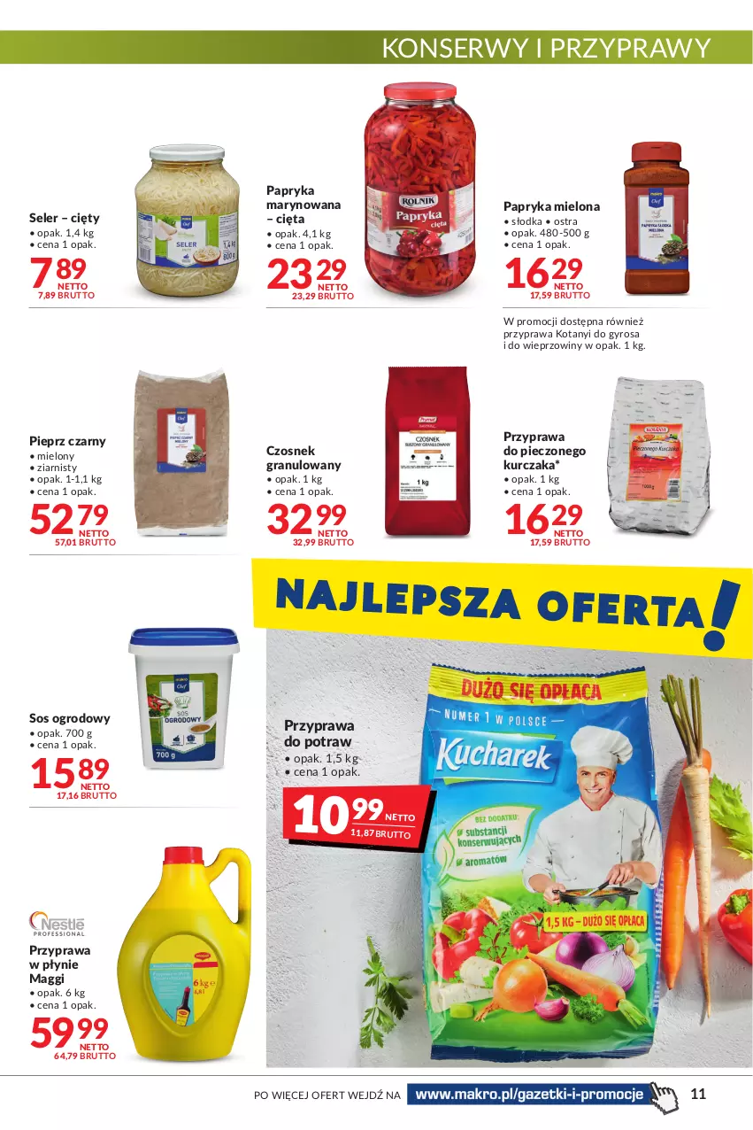 Gazetka promocyjna Makro - [Oferta promocyjna] Artykuły spożywcze i przemysłowe - ważna 28.06 do 11.07.2022 - strona 11 - produkty: Czosnek, Czosnek granulowany, Gra, Gyros, Kurczak, Maggi, Papryka, Papryka marynowana, Piec, Pieprz, Przyprawa do potraw, Przyprawa w płynie, Przyprawy, Ser, Sos