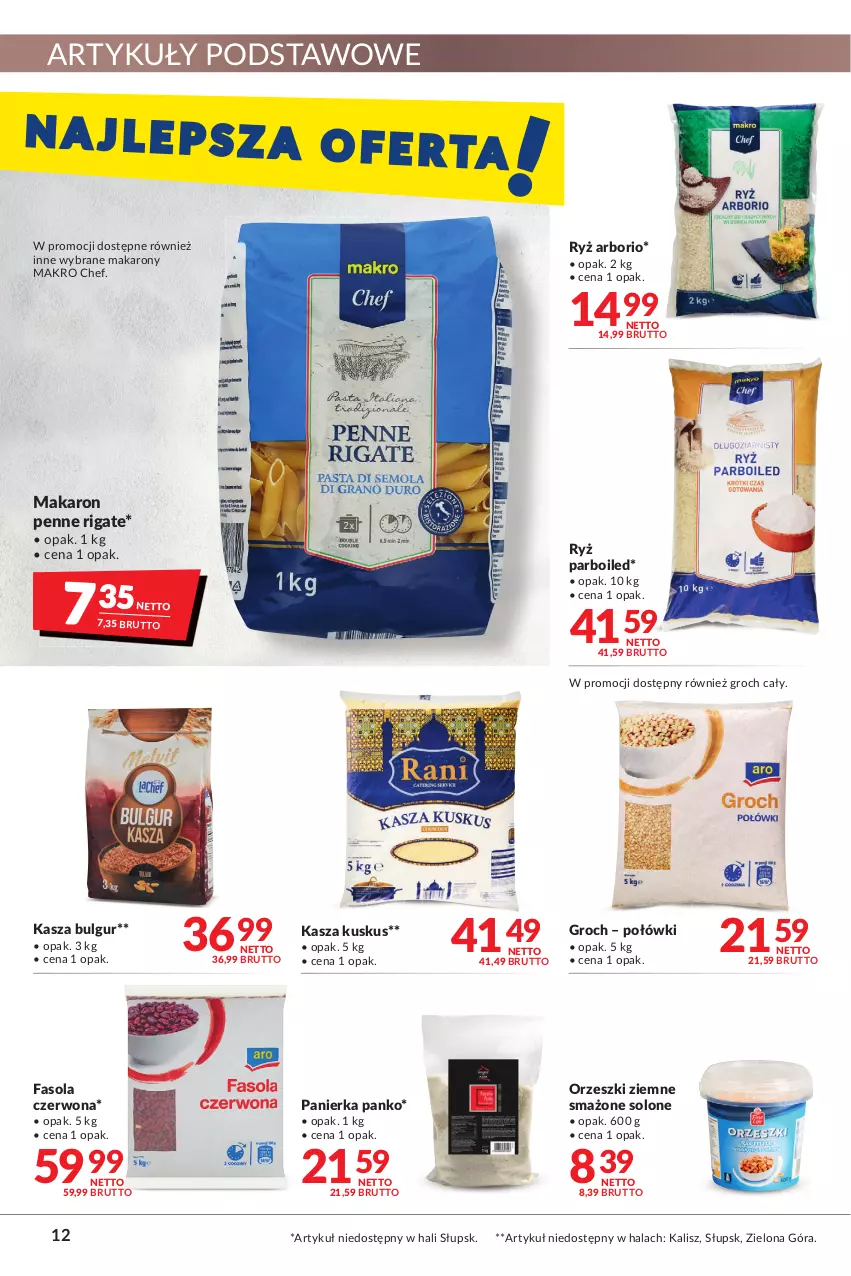 Gazetka promocyjna Makro - [Oferta promocyjna] Artykuły spożywcze i przemysłowe - ważna 28.06 do 11.07.2022 - strona 12 - produkty: Bulgur, Fa, Fasola, Groch, Kasza, Kuskus, LG, Makaron, Orzeszki, Orzeszki ziemne, Penne, Ryż, Ryż parboiled