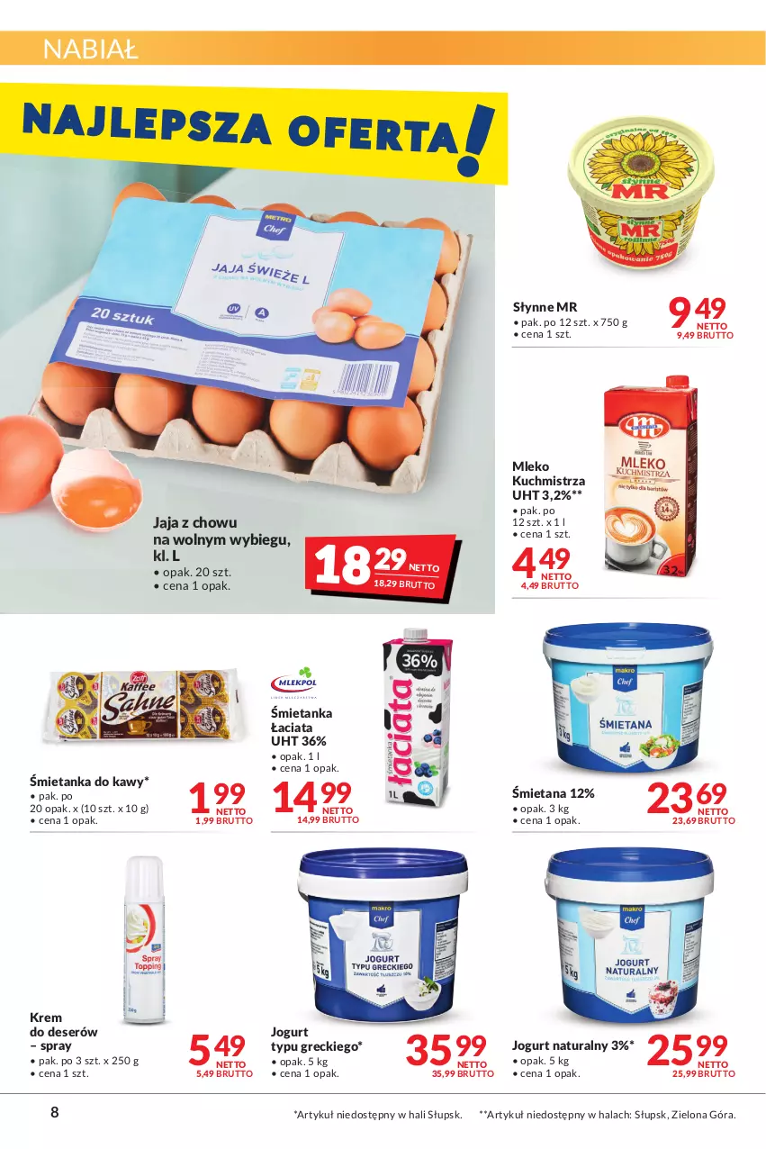 Gazetka promocyjna Makro - [Oferta promocyjna] Artykuły spożywcze i przemysłowe - ważna 28.06 do 11.07.2022 - strona 8 - produkty: Deser, Jaja, Jogurt, Jogurt naturalny, Mleko, Ser, Słynne