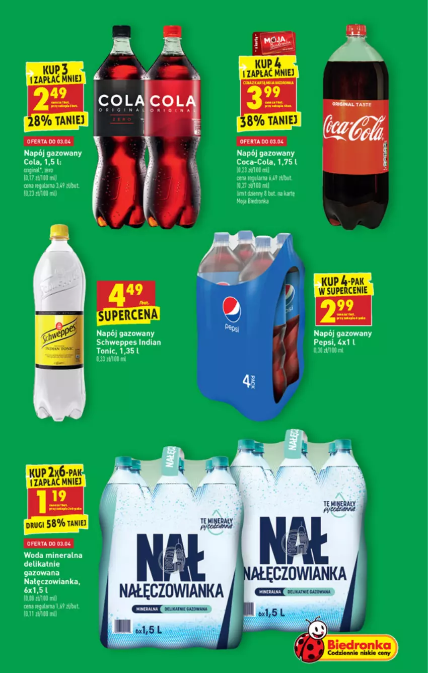 Gazetka promocyjna Biedronka - W tym tygodniu PN - ważna 01.04 do 07.04.2021 - strona 35 - produkty: Coca-Cola, Dron, Nałęczowianka, Napój, Napój gazowany, Pepsi, Schweppes