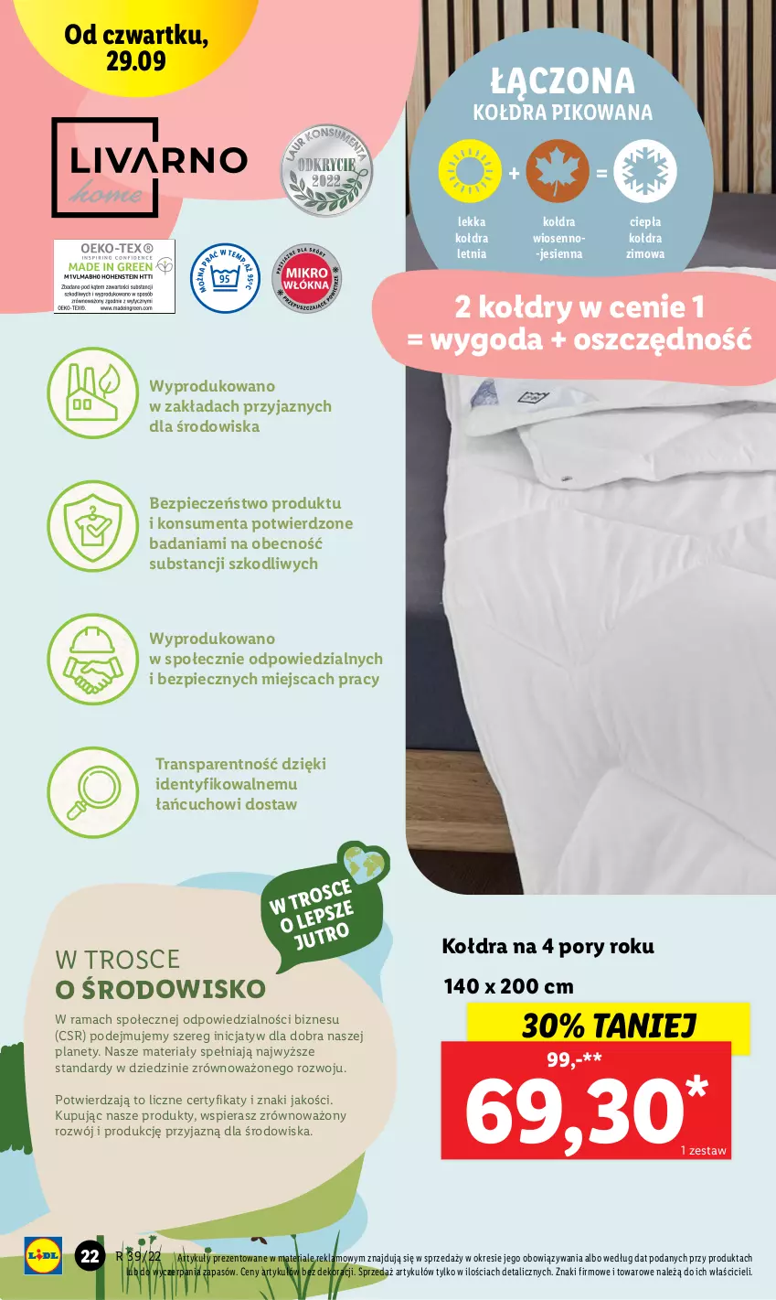 Gazetka promocyjna Lidl - GAZETKA - ważna 26.09 do 01.10.2022 - strona 26 - produkty: Kołdra, Piec, Por, Rama, Tran