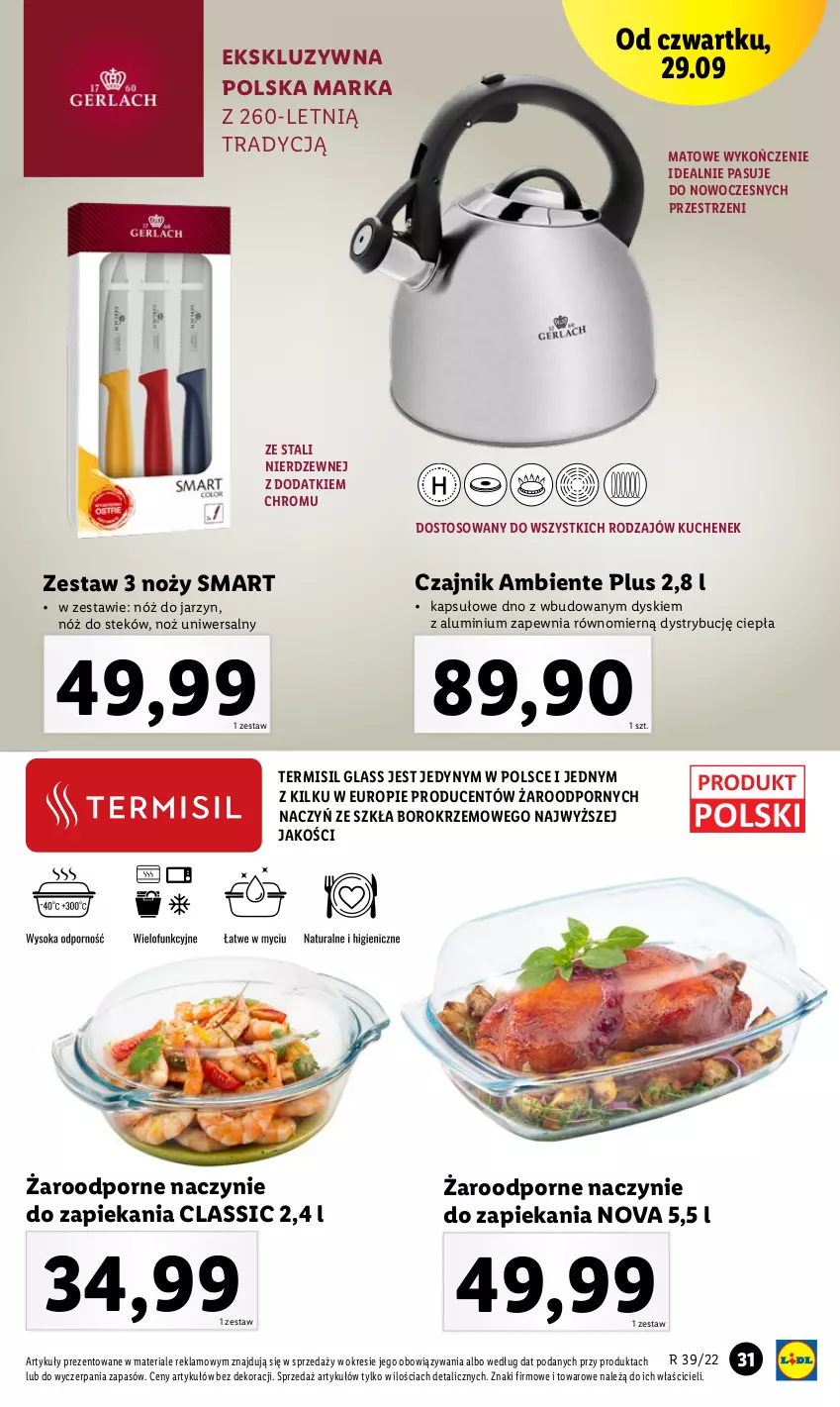 Gazetka promocyjna Lidl - GAZETKA - ważna 26.09 do 01.10.2022 - strona 35 - produkty: Czajnik, Noż, Por, Stek