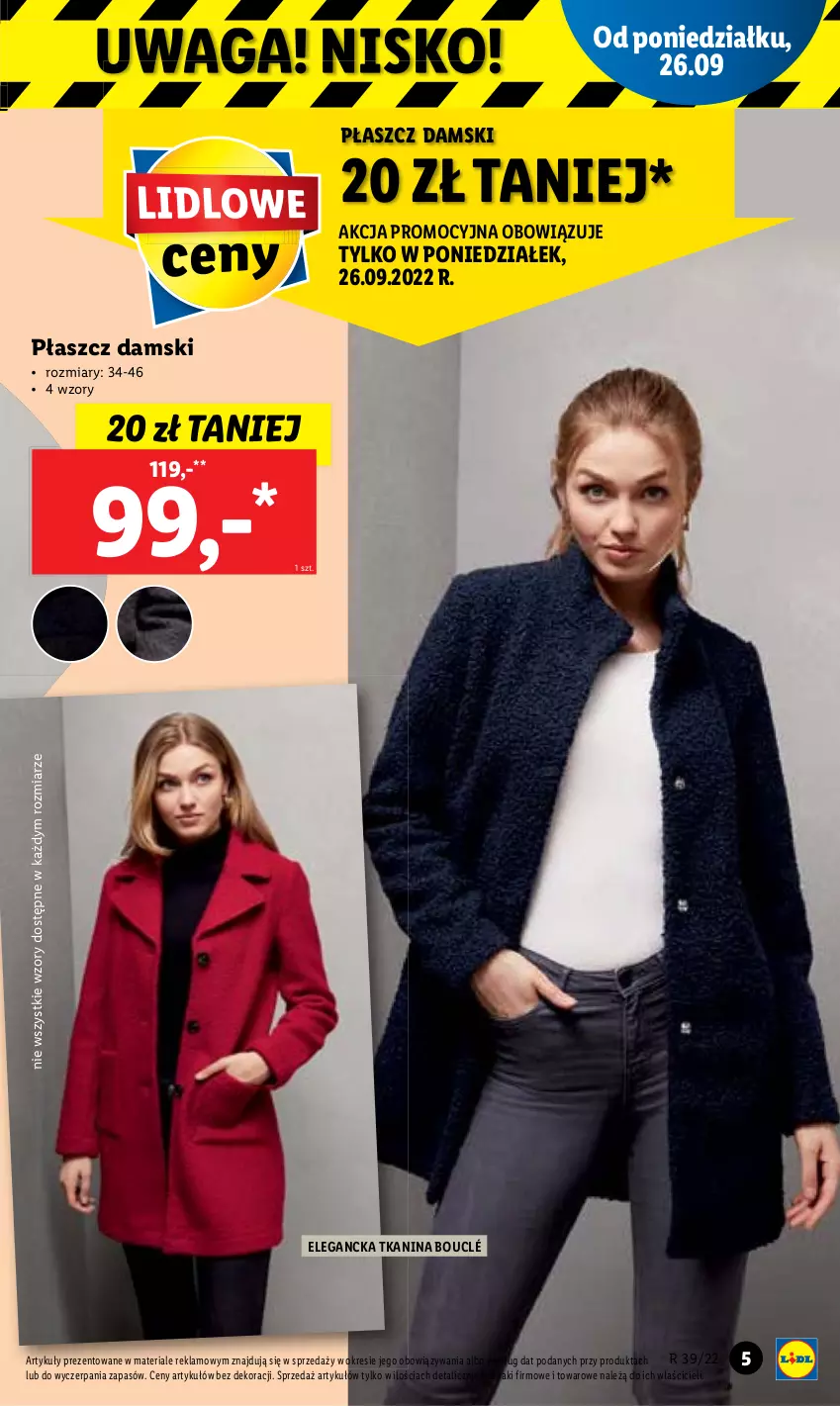 Gazetka promocyjna Lidl - GAZETKA - ważna 26.09 do 01.10.2022 - strona 5 - produkty: Płaszcz, Waga