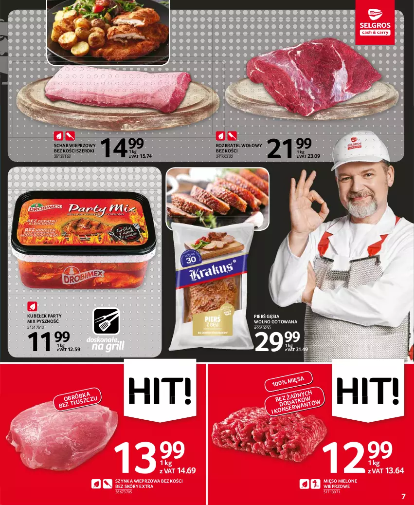 Gazetka promocyjna Selgros - Oferta spożywcza - ważna 24.06 do 07.07.2021 - strona 7 - produkty: Mięso, Mięso mielone, Rozbratel wołowy, Schab wieprzowy, Szynka, Szynka wieprzowa