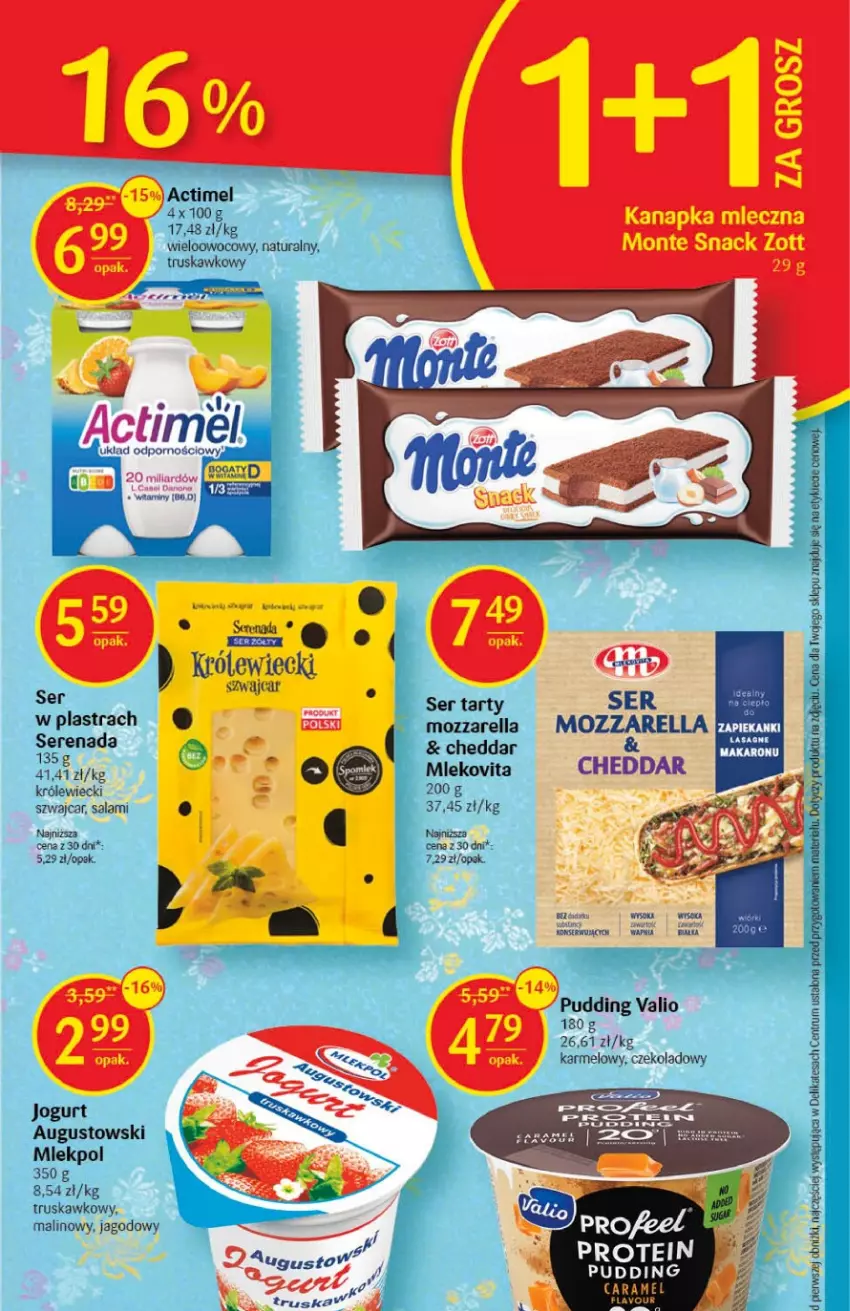 Gazetka promocyjna Delikatesy Centrum - Gazetka DC02 - ważna 12.01 do 18.01.2023 - strona 17 - produkty: Actimel, Iams, Jogurt, Mleko, Mlekovita, Monte, Mozzarella, Pudding, Rum, Salami, Ser, Sok, Vita C, Zott