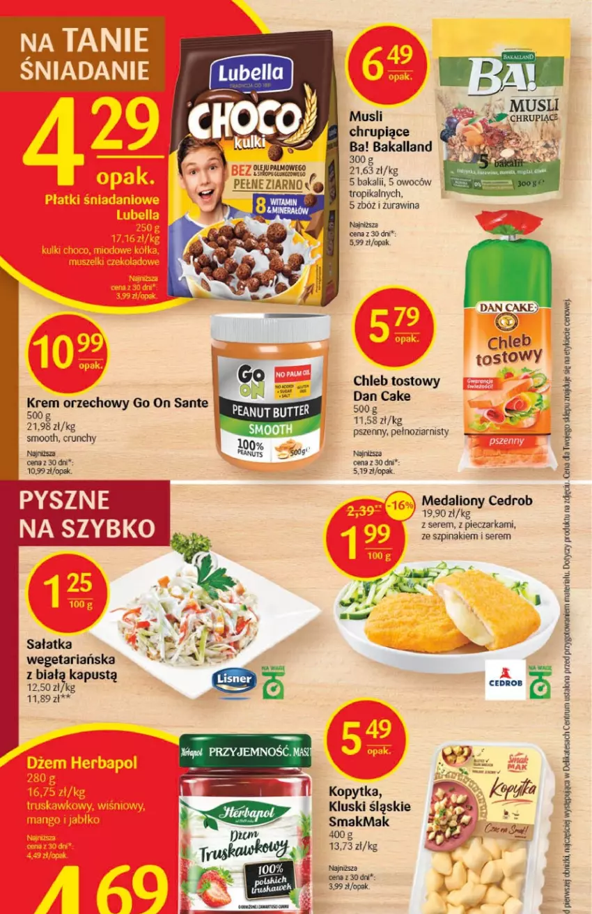 Gazetka promocyjna Delikatesy Centrum - Gazetka DC02 - ważna 12.01 do 18.01.2023 - strona 18 - produkty: Ba!, Bakalland, Chleb, Chleb tostowy, Dan Cake, Kapustą, Krem orzechowy, Lion, Mus, Piec, Pieczarka, Rum, Sałat, Sałatka, Sante, Ser, Szpinak