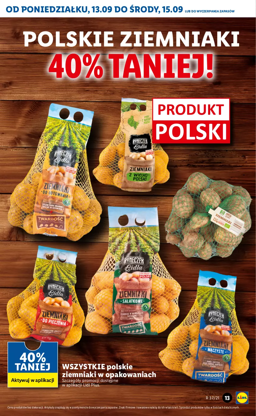 Gazetka promocyjna Lidl - GAZETKA - ważna 13.09 do 15.09.2021 - strona 13 - produkty: Ziemniaki