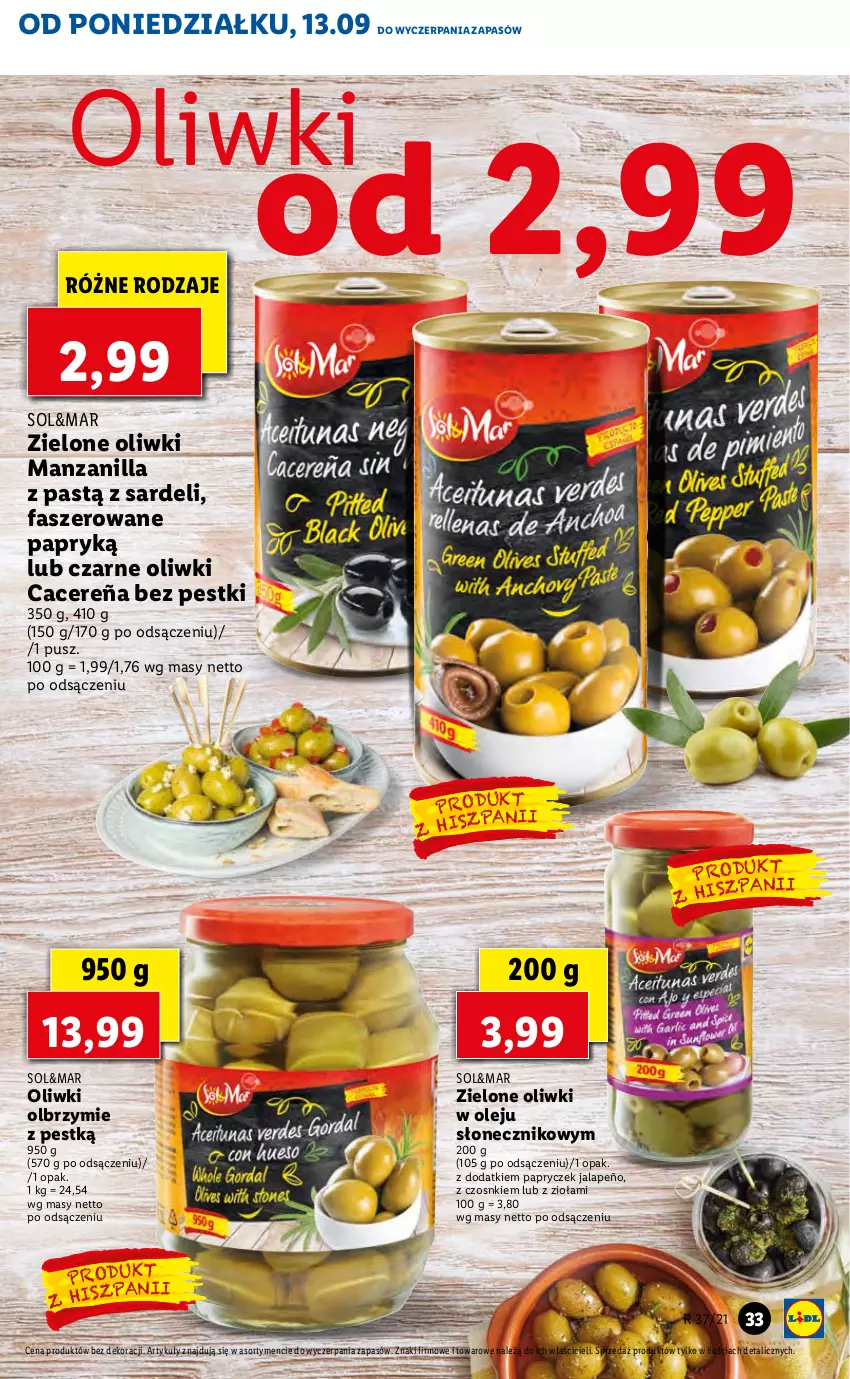 Gazetka promocyjna Lidl - GAZETKA - ważna 13.09 do 15.09.2021 - strona 33 - produkty: Acer, Fa, Olej, Oliwki