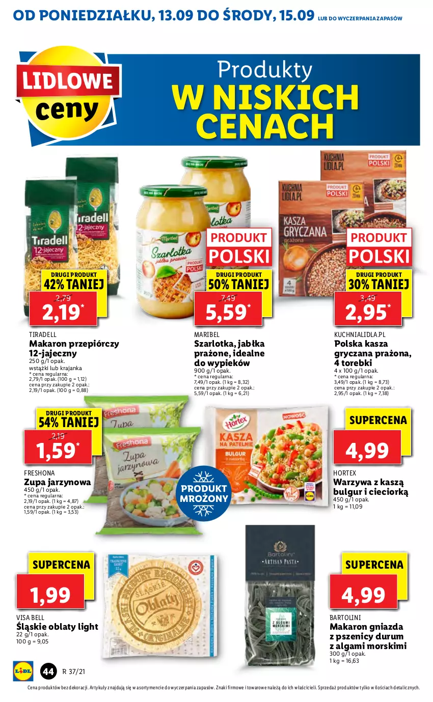 Gazetka promocyjna Lidl - GAZETKA - ważna 13.09 do 15.09.2021 - strona 44 - produkty: Bell, Bulgur, Dell, Gry, Hortex, Jabłka, Jabłka prażone, Kasza, Kasza gryczana, Kuchnia, LG, Makaron, Rum, Szarlotka, Warzywa, Zupa