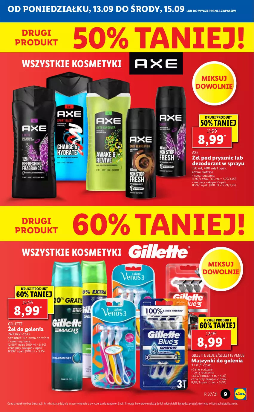 Gazetka promocyjna Lidl - GAZETKA - ważna 13.09 do 15.09.2021 - strona 9 - produkty: Dezodorant, Gillette, Gillette Venus, Venus