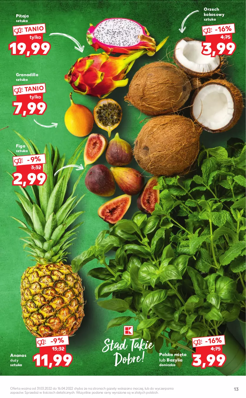 Gazetka promocyjna Kaufland - Katalog specjalny - ważna 31.03 do 16.04.2022 - strona 13 - produkty: Ananas, Bazyl, Bazylia, Gra, Granadilla, Kokos, Mięta