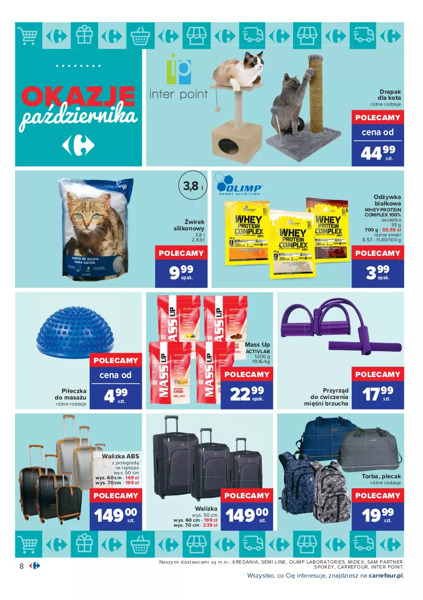 Gazetka promocyjna Carrefour - Gazetka Okazje października - ważna 01.10 do 30.10.2021 - strona 8 - produkty: Drapak, Odżywka, Plecak, Top, Torba, Walizka