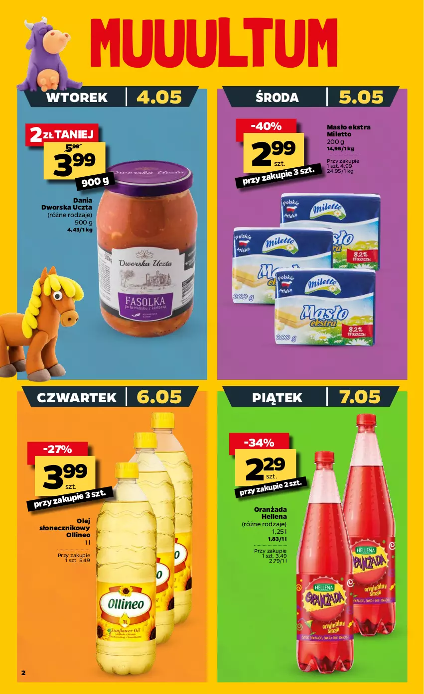 Gazetka promocyjna Netto - Oferta tygodnia - ważna 04.05 do 08.05.2021 - strona 2 - produkty: Hellena, Masło, Olej, Olej słonecznikowy, Oranżada