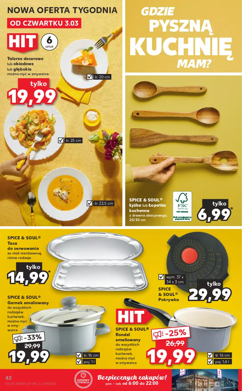 Gazetka promocyjna Kaufland - OFERTA TYGODNIA - ważna 03.03 do 09.03.2022 - strona 42 - produkty: Deser, Garnek, Piec, Rondel, Ser, Taca, Talerz