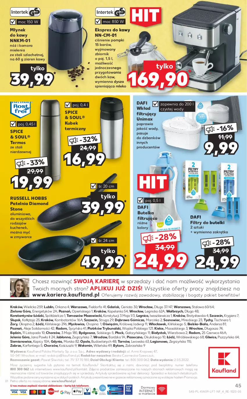 Gazetka promocyjna Kaufland - OFERTA TYGODNIA - ważna 03.03 do 09.03.2022 - strona 45 - produkty: Dres, Fa, Gra, Inka, Kubek, Kubek termiczny, Mleko, Młynek, Młynek do kawy, Orka, Patelnia, Sos, Telefon, Termos, Top