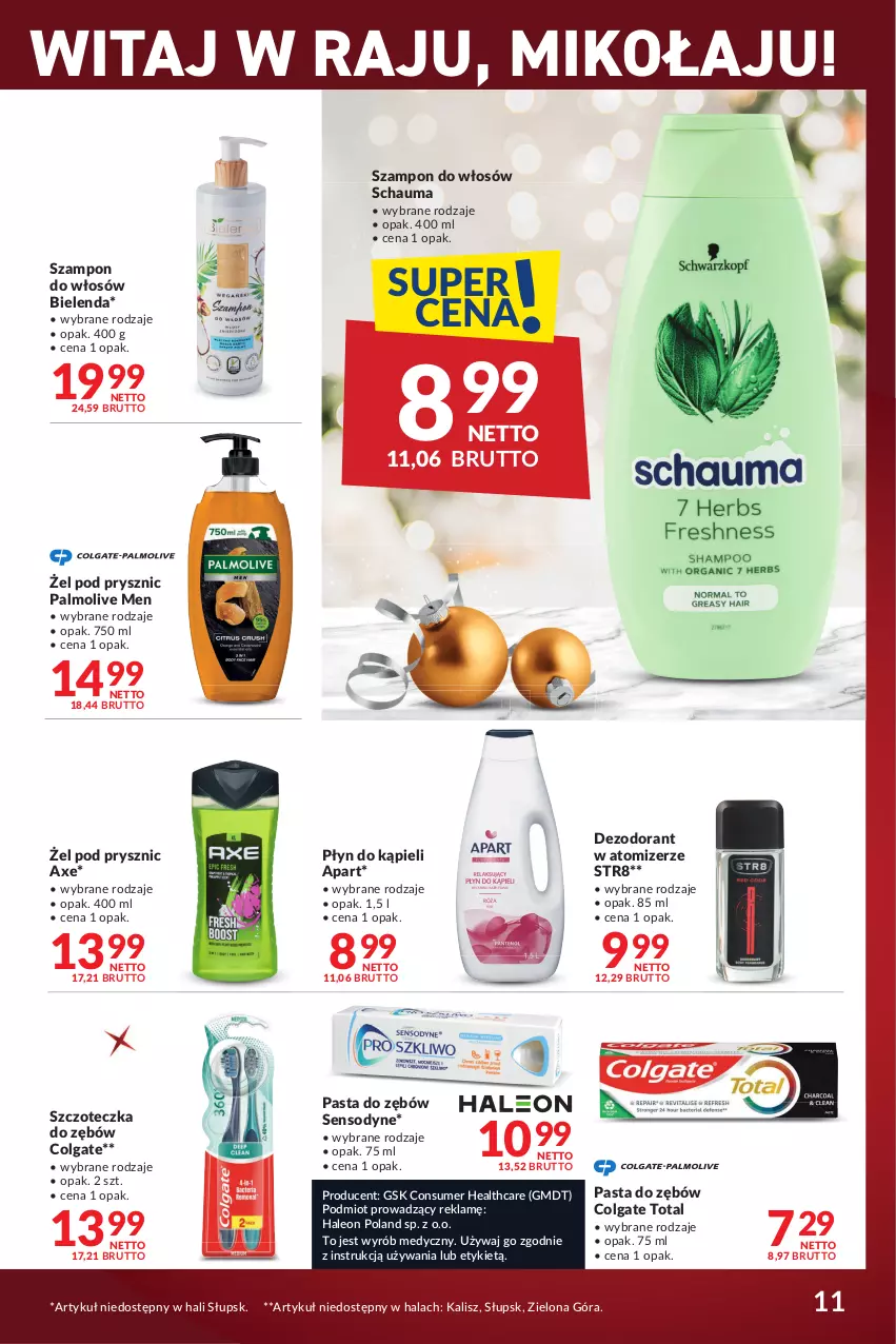 Gazetka promocyjna Makro - Najlepsze oferty - oferta z alkoholem - ważna 12.12.2023 do 08.01.2024 - strona 11 - produkty: Bielenda, Colgate, Colgate Total, Dezodorant, Leon, LG, Palmolive, Pasta do zębów, Płyn do kąpieli, Schauma, Sensodyne, Str8, Szampon, Szczoteczka, Szczoteczka do zębów