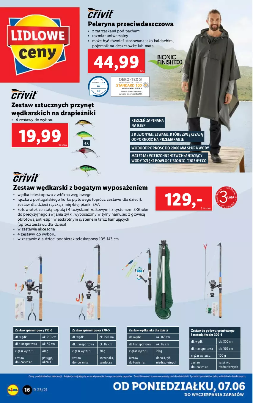 Gazetka promocyjna Lidl - GAZETKA - ważna 07.06 do 12.06.2021 - strona 16 - produkty: Baldachim, Dorsz, Dzieci, Finish, Grunt, Karp, Klej, Mule, Orka, Pojemnik, Por, Pstrąg, Sandacz, Sport, Teleskop, Tran, Zupa