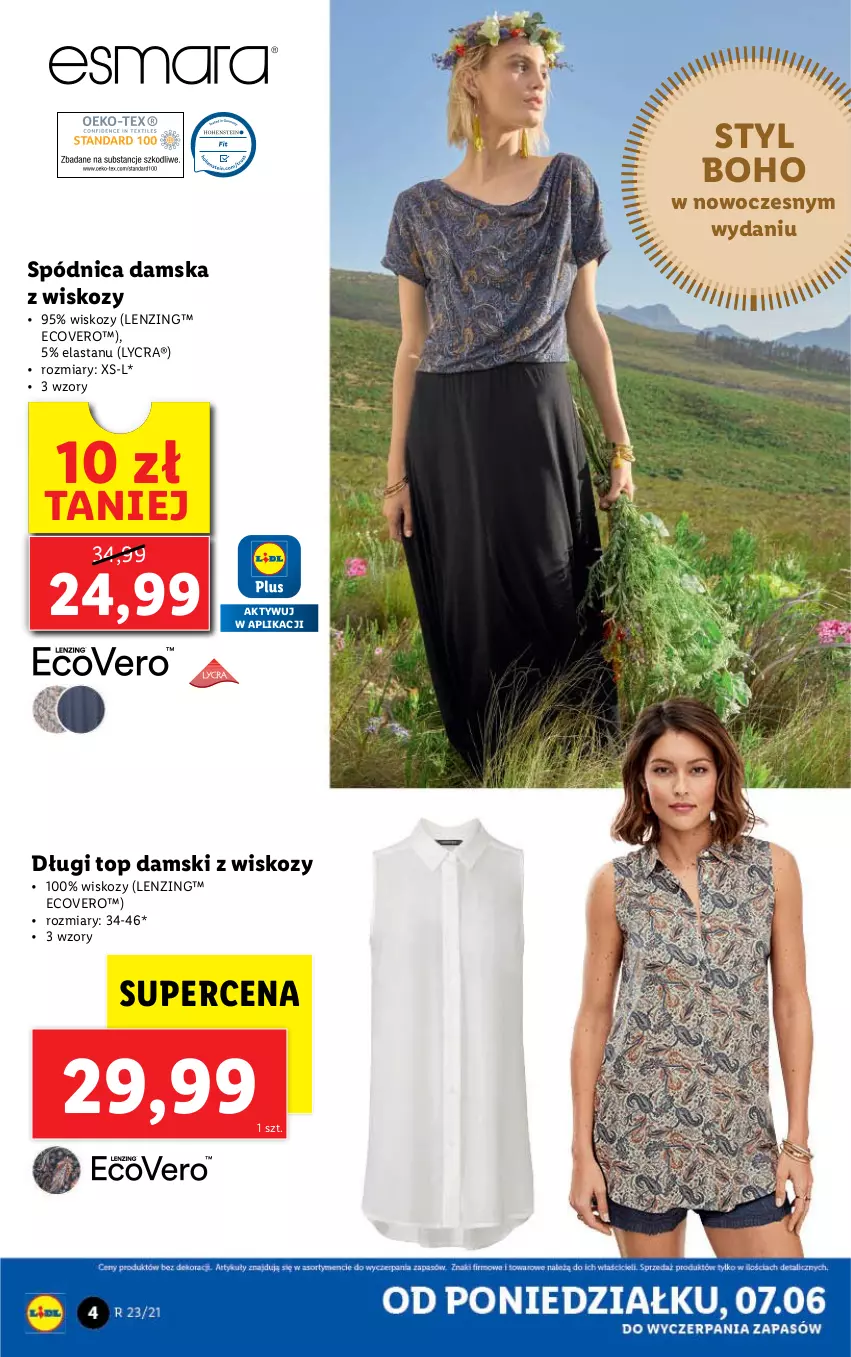 Gazetka promocyjna Lidl - GAZETKA - ważna 07.06 do 12.06.2021 - strona 4 - produkty: Spódnica, Top