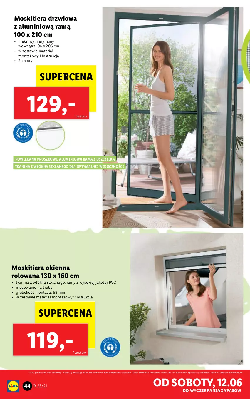 Gazetka promocyjna Lidl - GAZETKA - ważna 07.06 do 12.06.2021 - strona 44 - produkty: Drzwi, Rama, Sok