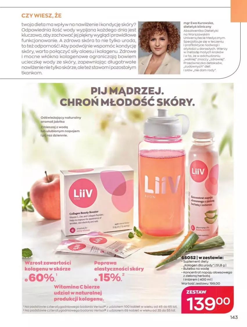 Gazetka promocyjna Avon - Katalog Avon 6/2021 kampania czerwiec - ważna 01.06 do 30.06.2021 - strona 143 - produkty: Gra, Imbir, Jabłka, Kolagen, Por