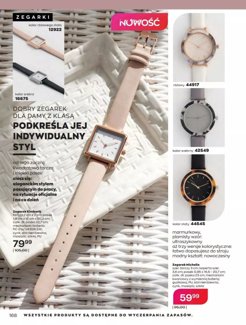 Gazetka promocyjna Avon - Katalog Avon 6/2021 kampania czerwiec - ważna 01.06 do 30.06.2021 - strona 168 - produkty: Bateria, Cynk, Pasek, Zegar, Zegarek